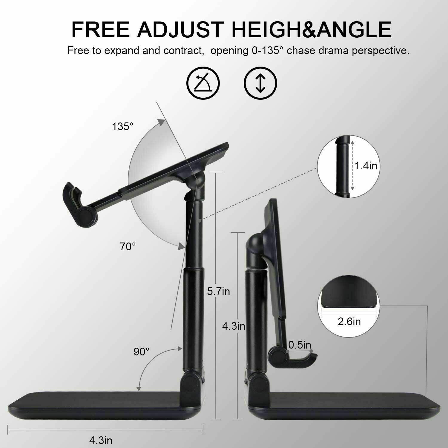 Cell Phone Stand Tablet Mount Fordable Desktop Holder Cradle Dock Mobile Phone Phone Holder Stand, Desktop Cell Phone Holder For IPad Tablet Desk Holder - 5 - CJ