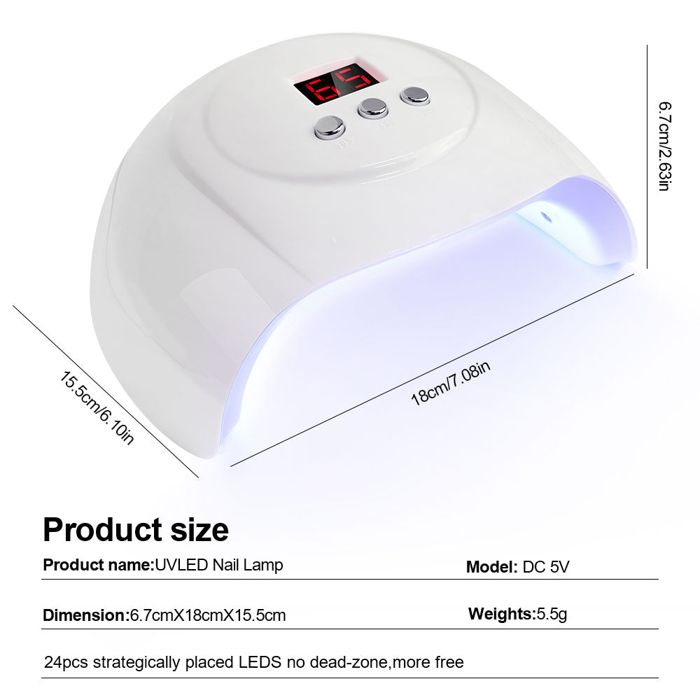 UV LED Nail Lamp Professional Nail Dryer For Gel Polish Led Lamp For Gel Nails 3 Timers White - 5 - CJ