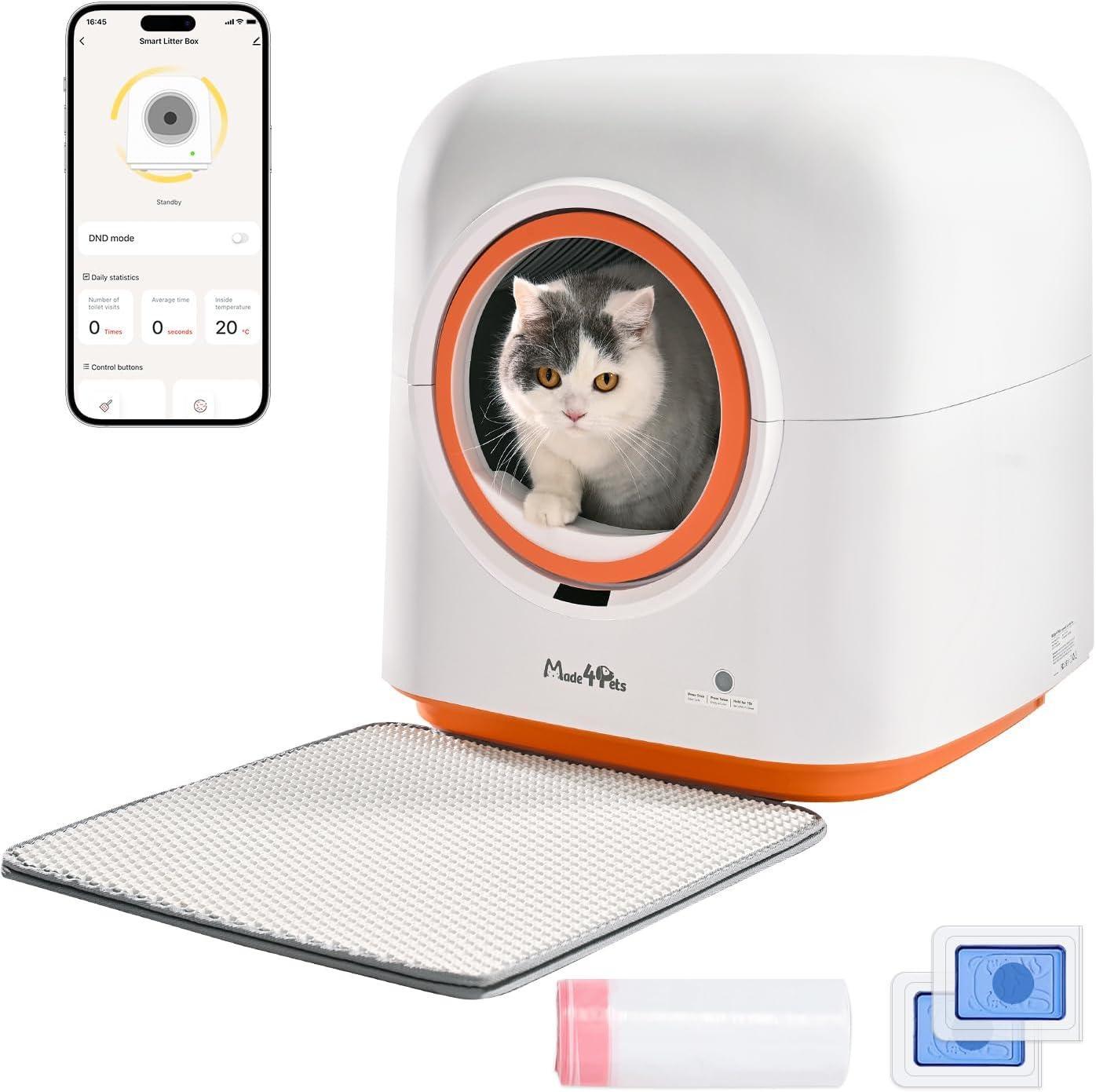 60L Automatic Cat Litter Box, Smart App Control, Deodorizing, Infrared Sensor, Suitable For Multiple Cats - 5 - CJ