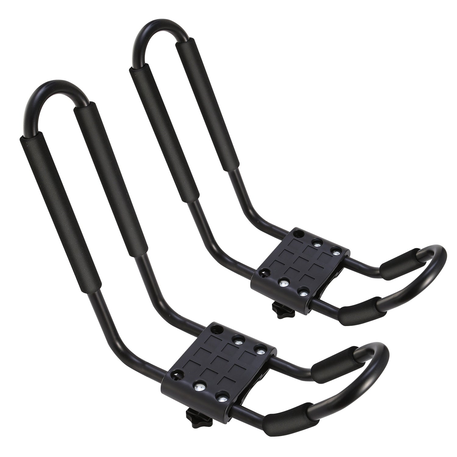1 Pair Universal J - Bar Kayak Carrier 220LBS Load Heavy Duty Canoe Car Top Mount Carrier Roof Rack With 2Pcs Tie Down Straps - 5 - CJ