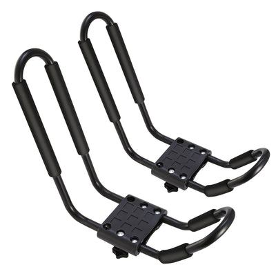 1 Pair Universal J - Bar Kayak Carrier 220LBS Load Heavy Duty Canoe Car Top Mount Carrier Roof Rack With 2Pcs Tie Down Straps - 5 - CJ