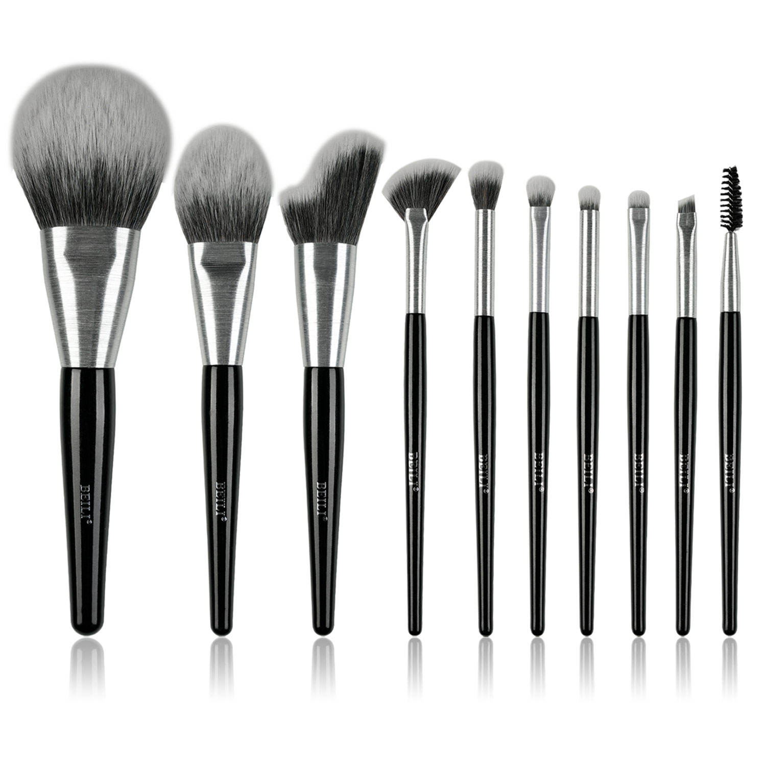 Beili Christmas Gift Makeup Brush Set Of 10, Kabuki Brushes With Synthetic Hair For Foundation, Concealer, And Eyeshadow. - 5 - CJ