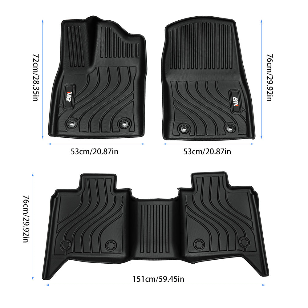 All-Weather TPE Front And Rear Row Floor Liners Floor Mats Fit For Toyota Tundra CrewMax Cab 2022-2025, Custom Fit Tundra Car Mats 20484