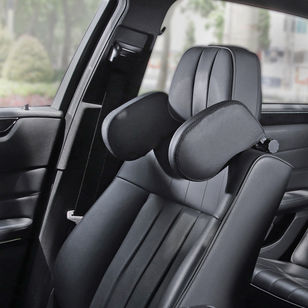Car headrest pillow Sleep Adjustable Side Car Soft Travel Seat Headrest Auto Leather Support Neck Pillow Cushion car accessories - 0 - CJ