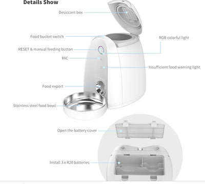 2L Automatic WiFi Smart App Feeder Food Dispenser for Small Dog Cat Pet - 0 - CJ
