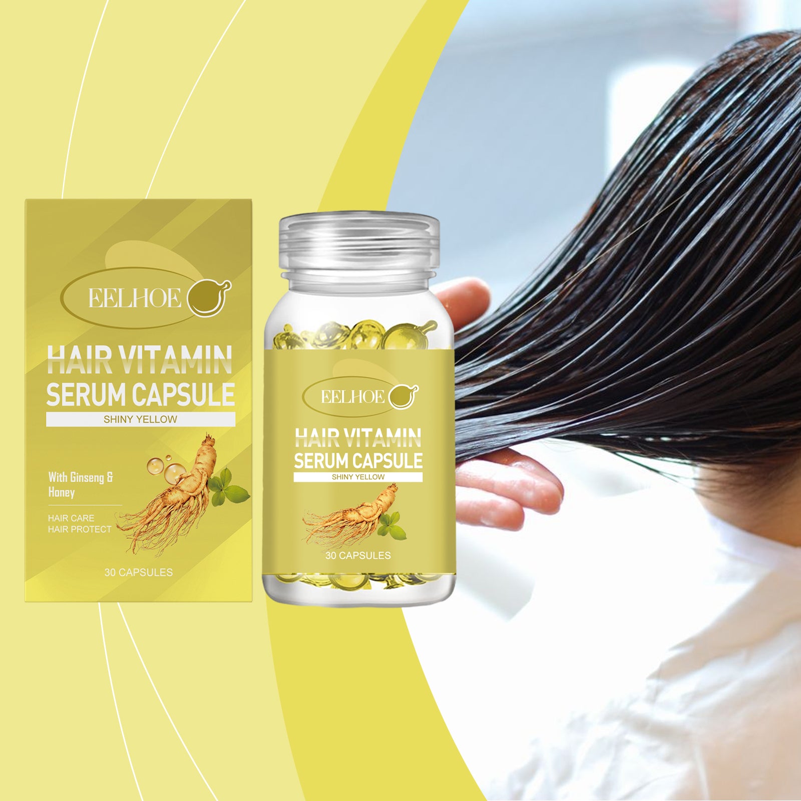 EELHOE Hair Oil Capsules For Scalp Care, Improve Dry And Frizzy Hair, Gentle And Moisturizing Hair Oil - 5 - CJ