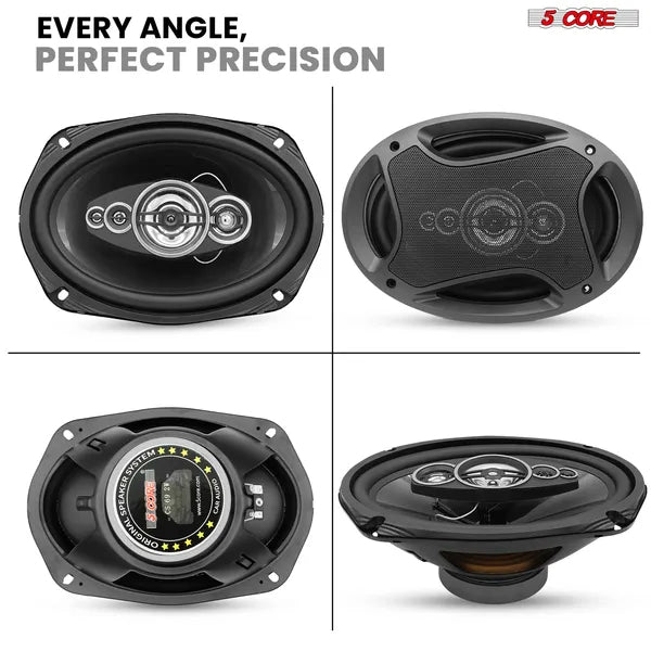 5Core 6x9 Car Speaker 800W 4Ohm 2 Way Coaxial Speaker W Super Tweeter Universal Fit For Vehicle
