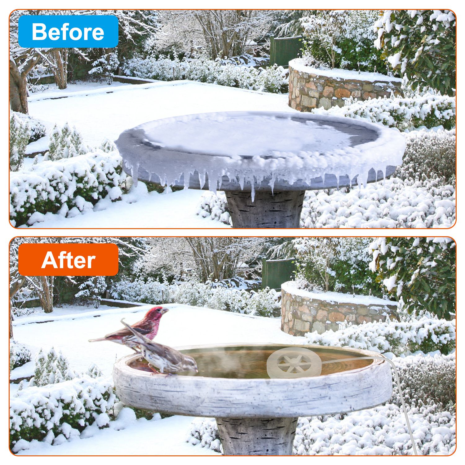 70W Bird Bath Heater For Outdoors Winter Heated Bird Bath Deicer Waterproof Aluminum Alloy Water Heater With Thermostat Auto Shutdown For Yard Patio Farm - 5 - cjdroshippping