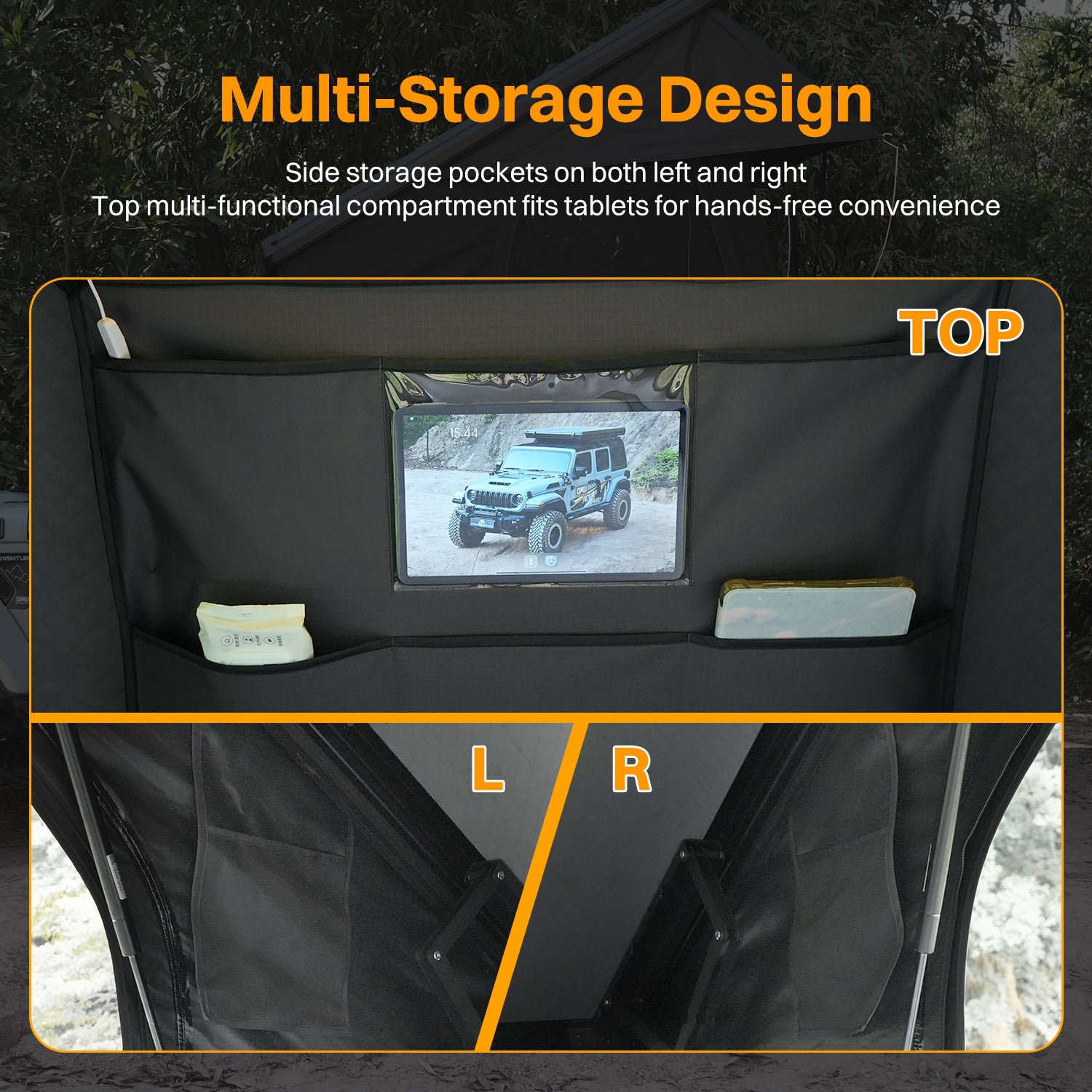 Roof Top Tent Hardshell Rooftop Tent For Van SUV Truck Car Overland Tent Camping For 2 - 3 Person With Ladder - 5 - cjdropshipping