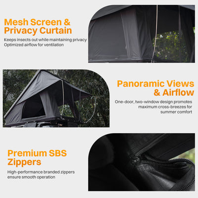 Roof Top Tent Hardshell Rooftop Tent For Van SUV Truck Car Overland Tent Camping For 2 - 3 Person With Ladder - 5 - cjdropshipping