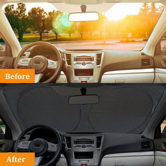 Foldable Car Front Rear Window Windshield Sun Shade Shield Cover Visor UV Block - 5 - CJ