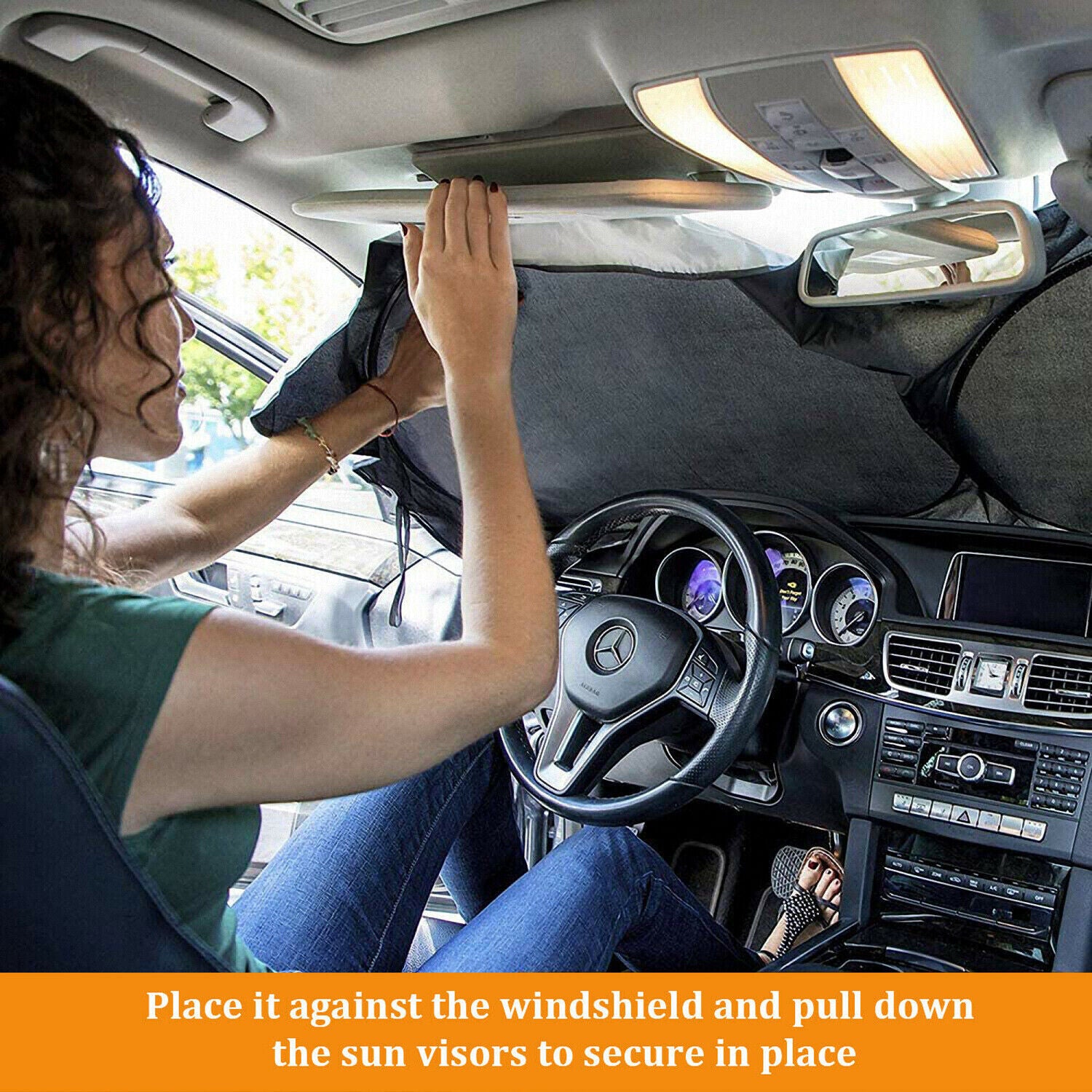 Foldable Car Front Rear Window Windshield Sun Shade Shield Cover Visor UV Block - 5 - CJ