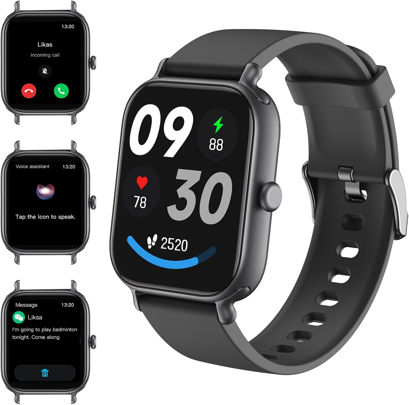 2.0 Inch HD - Fashion Smartwatch Bluetooth Talking, IP68 Showerproof Mental Health Tracker, Anxiety Relief Fitness Tracker - 5 - CJ