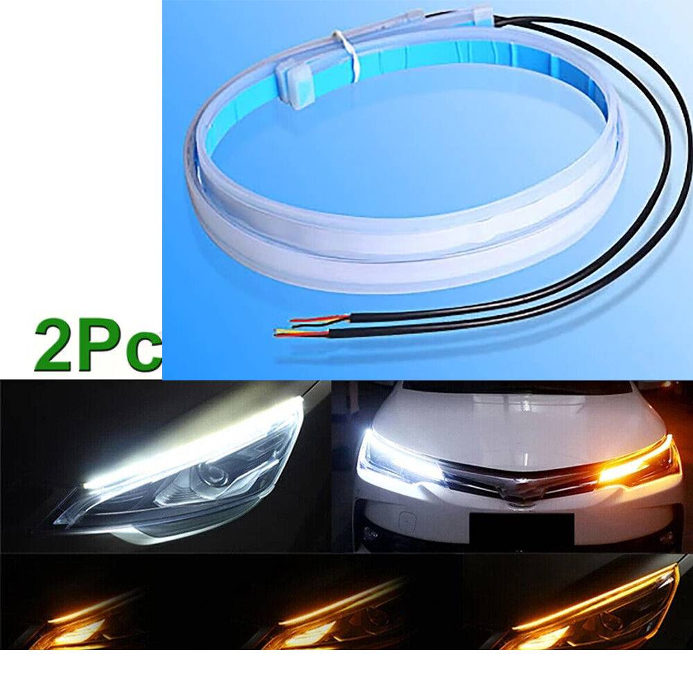 2x Auto LED Blinker Dynamische Streifen DRL Scheinwerfer Tagfahrlicht Lampe 60cm - 5 - CJ
