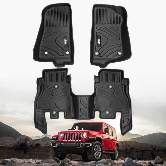 MKR Waterproof And Stain - resistant TPE Car Floor Mats Black 3 PCS For Jeep Wrangler JL 2018 4 Doors Model Not Fit For Jeep Wrangler JK Or 4XE - 5 - cjdropshipping