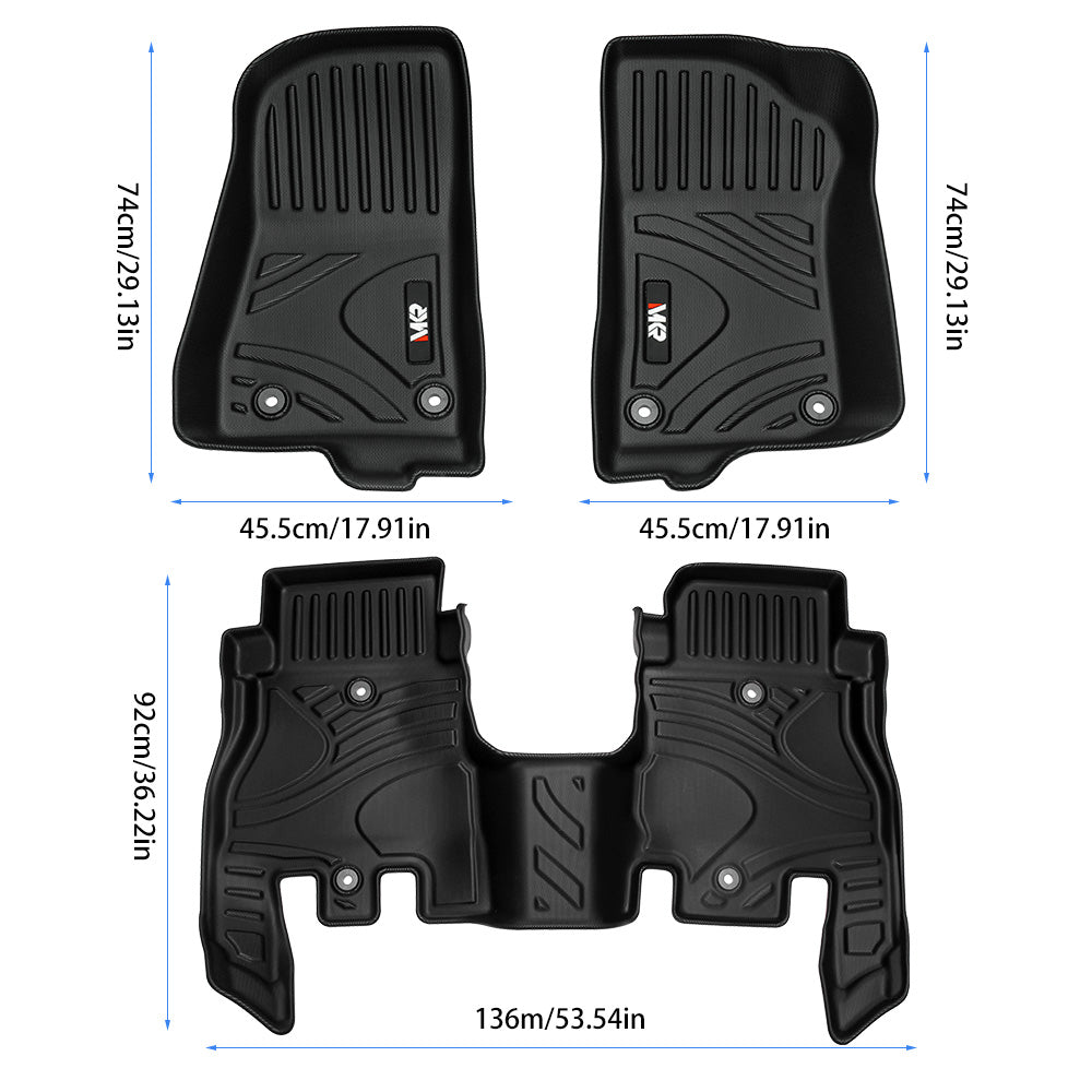 MKR Waterproof And Stain - resistant TPE Car Floor Mats Black 3 PCS For Jeep Wrangler JL 2018 4 Doors Model Not Fit For Jeep Wrangler JK Or 4XE - 5 - cjdropshipping