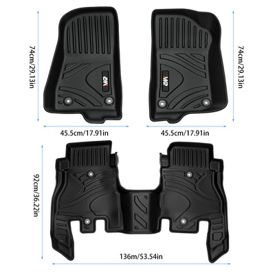 MKR Waterproof And Stain - resistant TPE Car Floor Mats Black 3 PCS For Jeep Wrangler JL 2018 4 Doors Model Not Fit For Jeep Wrangler JK Or 4XE - 5 - cjdropshipping