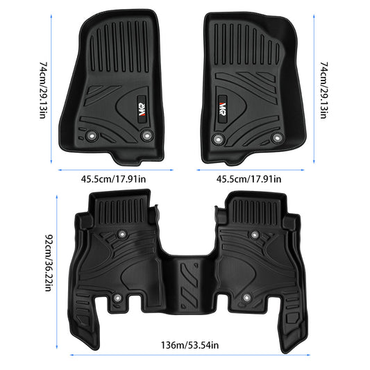 MKR Waterproof And Stain - resistant TPE Car Floor Mats Black 3 PCS For Jeep Wrangler JL 2018 4 Doors Model Not Fit For Jeep Wrangler JK Or 4XE - 5 - cjdropshipping
