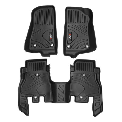 MKR Waterproof And Stain - resistant TPE Car Floor Mats Black 3 PCS For Jeep Wrangler JL 2018 4 Doors Model Not Fit For Jeep Wrangler JK Or 4XE - 5 - cjdropshipping
