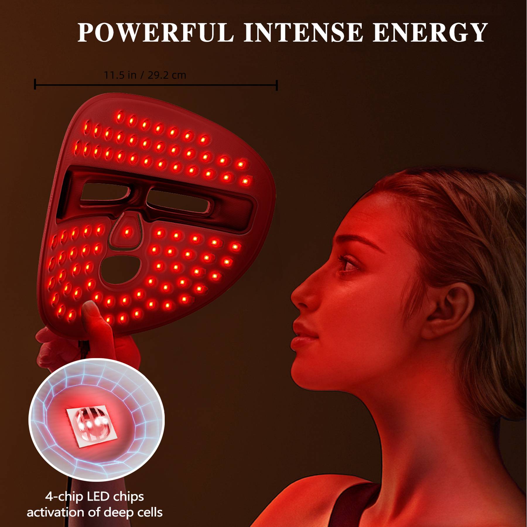 LED Face Mask Facial Care Tool, Red Light Therapy Mask For Face For Home Travel - 5 - CJ