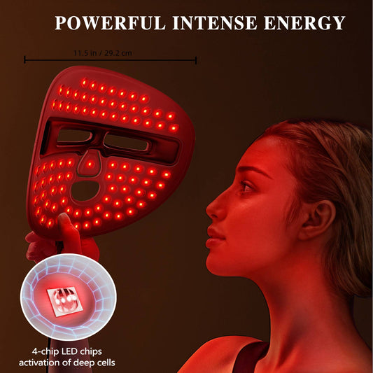 LED Face Mask Facial Care Tool, Red Light Therapy Mask For Face For Home Travel - 5 - CJ
