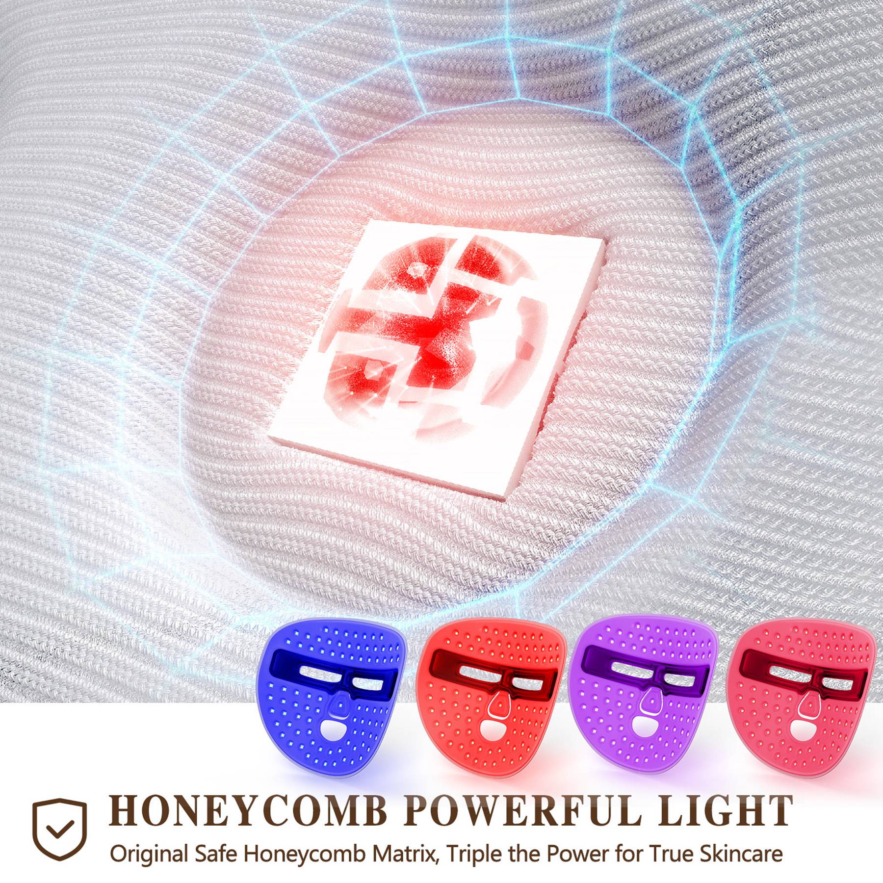 LED Face Mask Facial Care Tool, Red Light Therapy Mask For Face For Home Travel - 5 - CJ