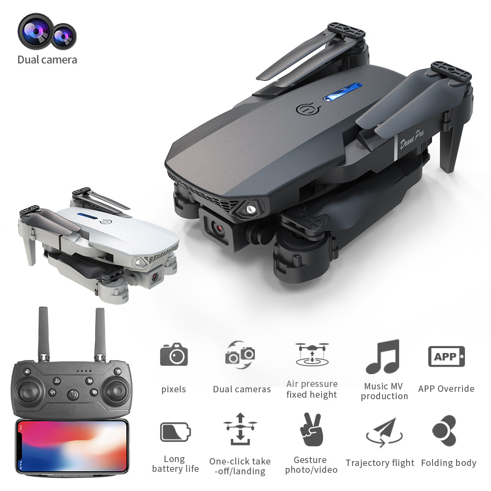 E88 Dual Camera Drone, WiFi FPV Double Folding RC Quadcopter Altitude Hold, Remote Control Toy For Beginners, Ideal Men's Gift For Outdoor Fun, Great For Christmas, Halloween, And Thanksgiving - 5 - CJ