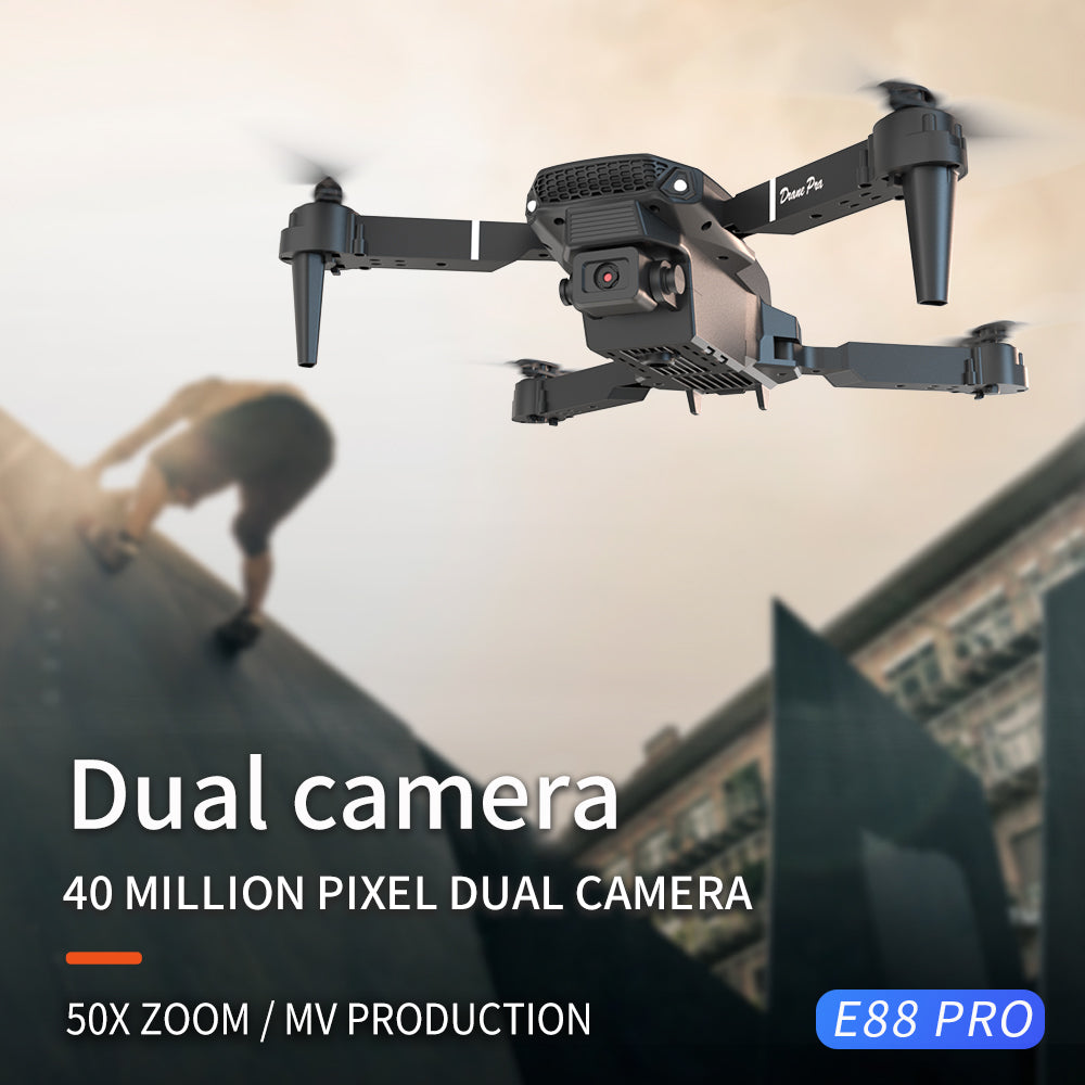 E88 Dual Camera Drone, WiFi FPV Double Folding RC Quadcopter Altitude Hold, Remote Control Toy For Beginners, Ideal Men's Gift For Outdoor Fun, Great For Christmas, Halloween, And Thanksgiving - 5 - CJ