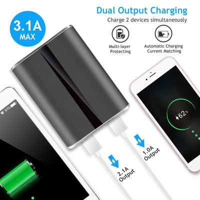 1Pc 12000mAh Portable Charger With Dual USB 3.1A Output Power Bank Ultra - Compact External Battery Pack Fast Charging - 5 - CJ