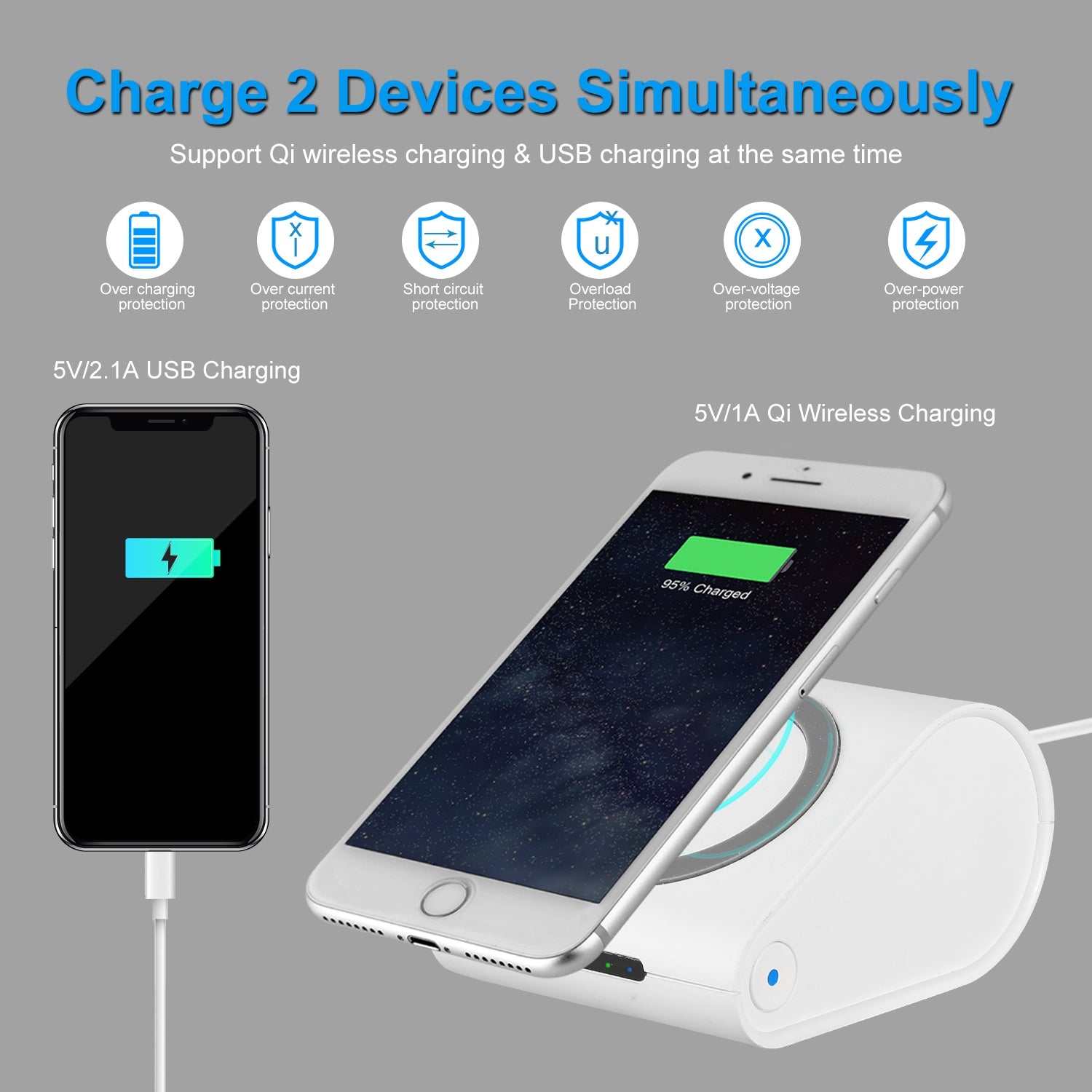 1Pc 10400mAh Qi Wireless Charging Power Bank  For IOS Phone XS MAX XR Galaxy S10 S9 Note 9 - 5 - CJ