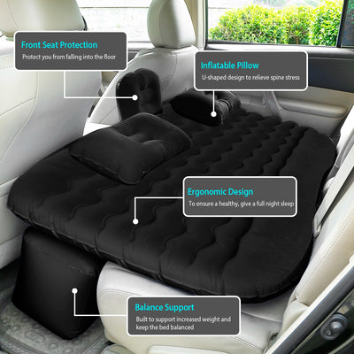 1Pc Car Air Mattress Bed Inflation Car Mattress Bed Portable Travel Camping Sleep Mat Car Inflation Bed For Trip - 5 - cjdropshipping