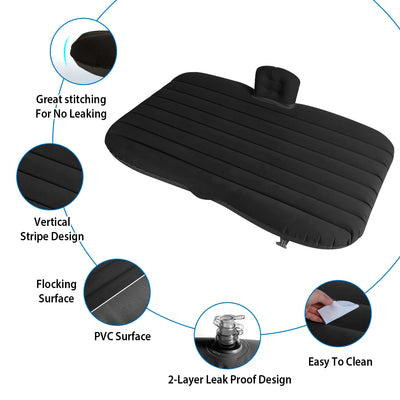 1Pc Car Air Mattress Bed Inflation Car Mattress Bed Portable Travel Camping Sleep Mat Car Inflation Bed For Trip - 5 - cjdropshipping