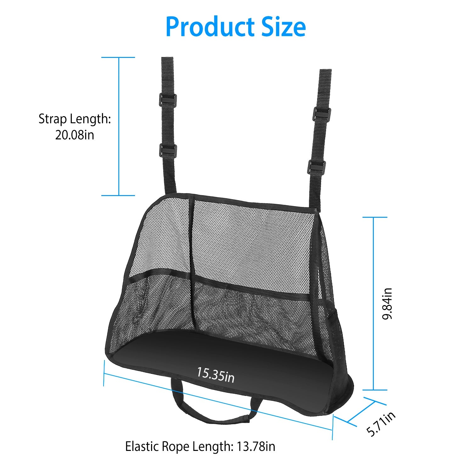 1Pc Car Net Pocket Handbag Holder Car Storage Netting Pouch Seat Side Storage Mesh Organizers Bag For Purse Phone Documents Barrier Pets Kids At Backseat - 5.0 - CJ