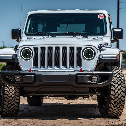 2Pc 7in 6000LM Round LED Headlight Halo Angel Eyes For Jeep Wrangler TJ JK CJ With H4 To H13 Adapter Plug And Play - 5 - cjdropshipping