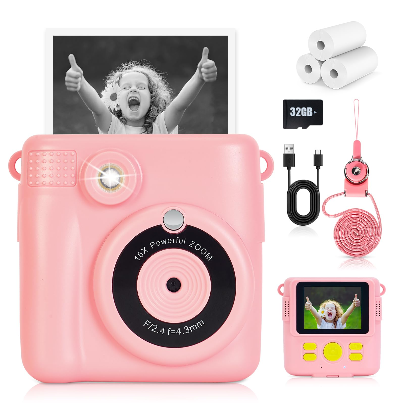 Children's Polaroid Camera, Will Spit Photos Of Children's Camera, Parent - child Interaction Gods, Mini Portable, Birthday Holiday Gift First Choice - 5.0 - CJ