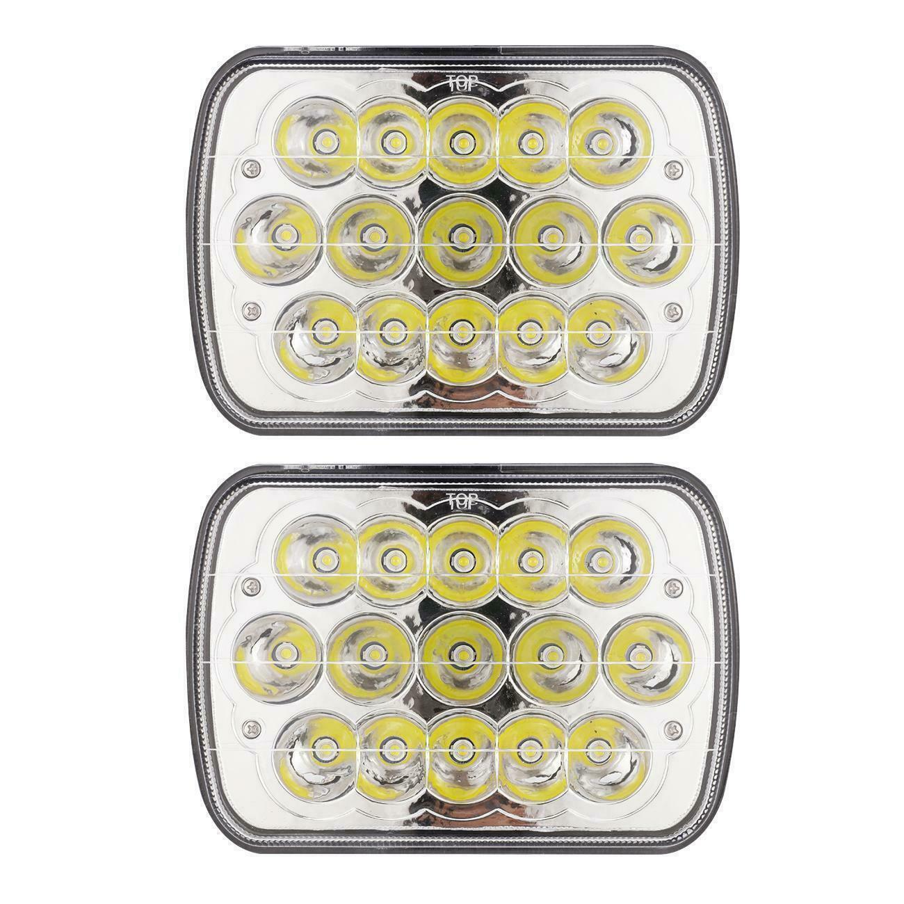 2Pcs 7x6  LED Headlight Headlamp Sealed Beam DRL For Wrangler JK TJ CJ LJ - 5 - cjdropshipping