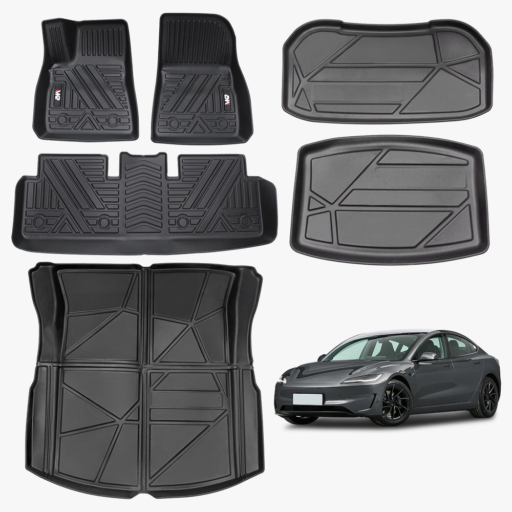 Odorless TPE Floor Mat For Tesla Model 3 2023 - 2025 6 PCS Waterproof Duty - Proof Fully Surrounded Floor Liner Protection Foot Pad - 5 - cjdropshipping