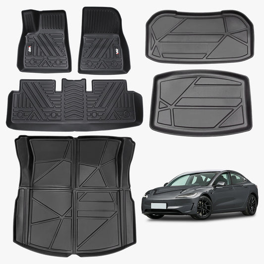 Odorless TPE Floor Mat For Tesla Model 3 2023 - 2025 6 PCS Waterproof Duty - Proof Fully Surrounded Floor Liner Protection Foot Pad - 5 - cjdropshipping