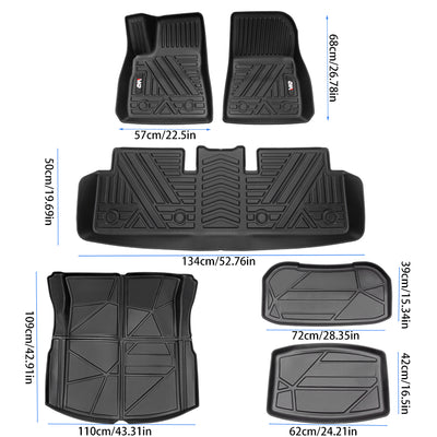 Odorless TPE Floor Mat For Tesla Model 3 2023 - 2025 6 PCS Waterproof Duty - Proof Fully Surrounded Floor Liner Protection Foot Pad - 5 - cjdropshipping