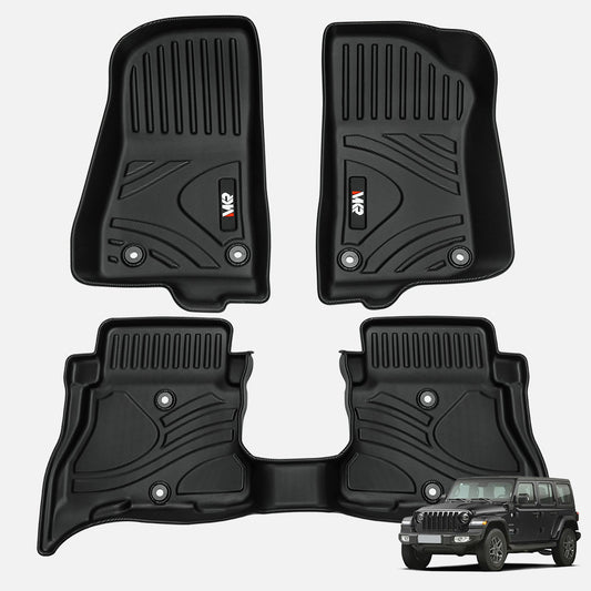 MKR Non - Slip Durable TPE ECO Car Floor Mat Compatible With Jeep Wrangler JL 4xe Not For 2 Door And JL Unlimited Models 2021 - 2024 3 PCS - 5 - CJ