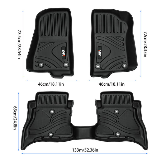 MKR Non - Slip Durable TPE ECO Car Floor Mat Compatible With Jeep Wrangler JL 4xe Not For 2 Door And JL Unlimited Models 2021 - 2024 3 PCS - 5 - CJ