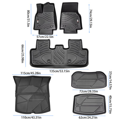 MKR All - Weather TPE Floor Mats For Tesla Model Y 2021 - 2022 - Waterproof, Anti - Slip, Full Coverage Car Floor Liners 6 PCS Set - 5 - CJ