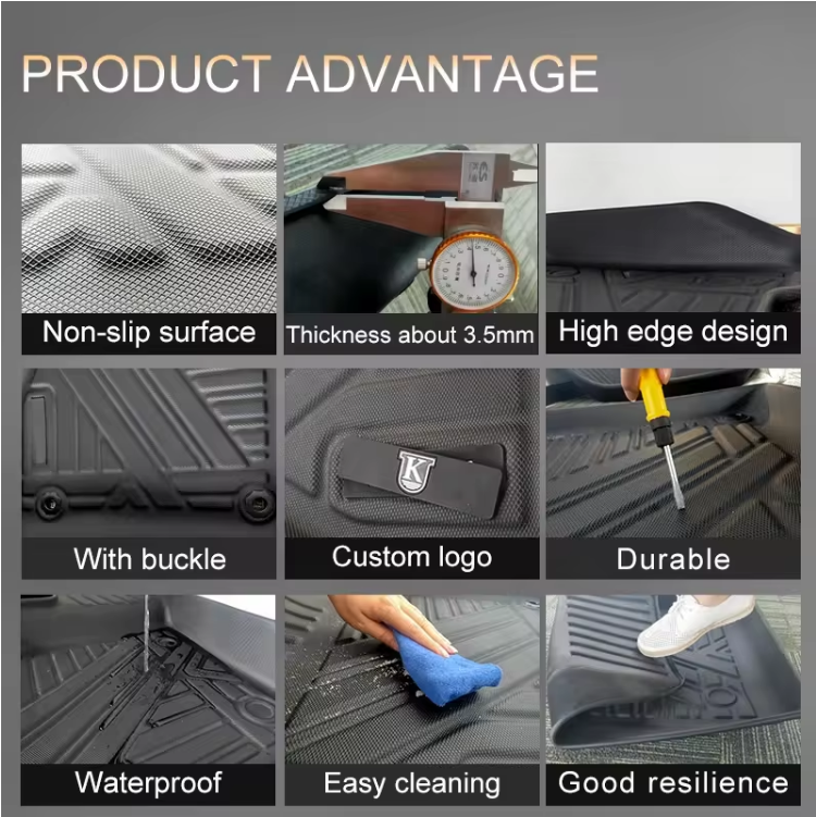 MKR All - Weather TPE Floor Mats For Tesla Model Y 2021 - 2022 - Waterproof, Anti - Slip, Full Coverage Car Floor Liners 6 PCS Set - 5 - CJ
