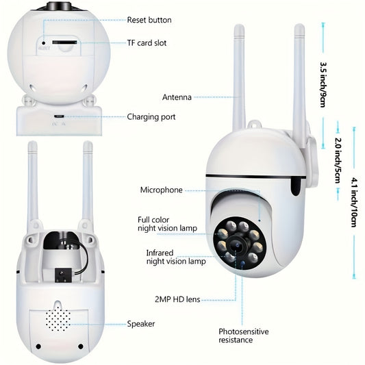 360  Wireless Camera Outdoor WiFi Night Vision Cam HD 1080P Home Security System - 5 - CJ