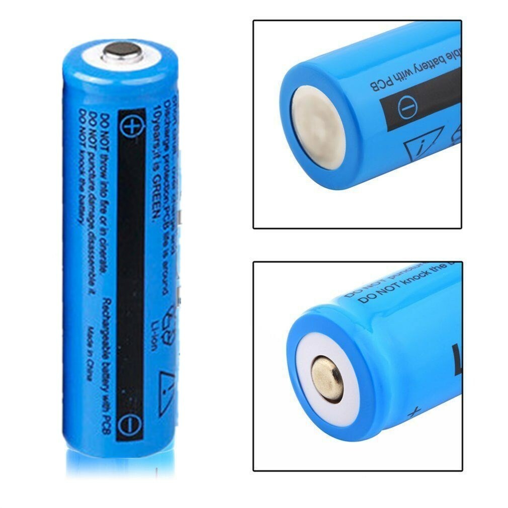 2Pcs Battery 3.7V Rechargerable Li-ion 3000mAh 18650 Batteries For Torch Flashlight Laser Headlamp