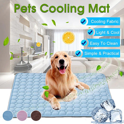 Dog Cooling Mat Cooling Pad For Pets Chilly Pad For Kennels, Crates, Cars, Indoor & Outdoor Ice Silk Mat Cooling Blanket Cushion Non - Toxic Breathable Sleep Bed Beach - 5 - CJ