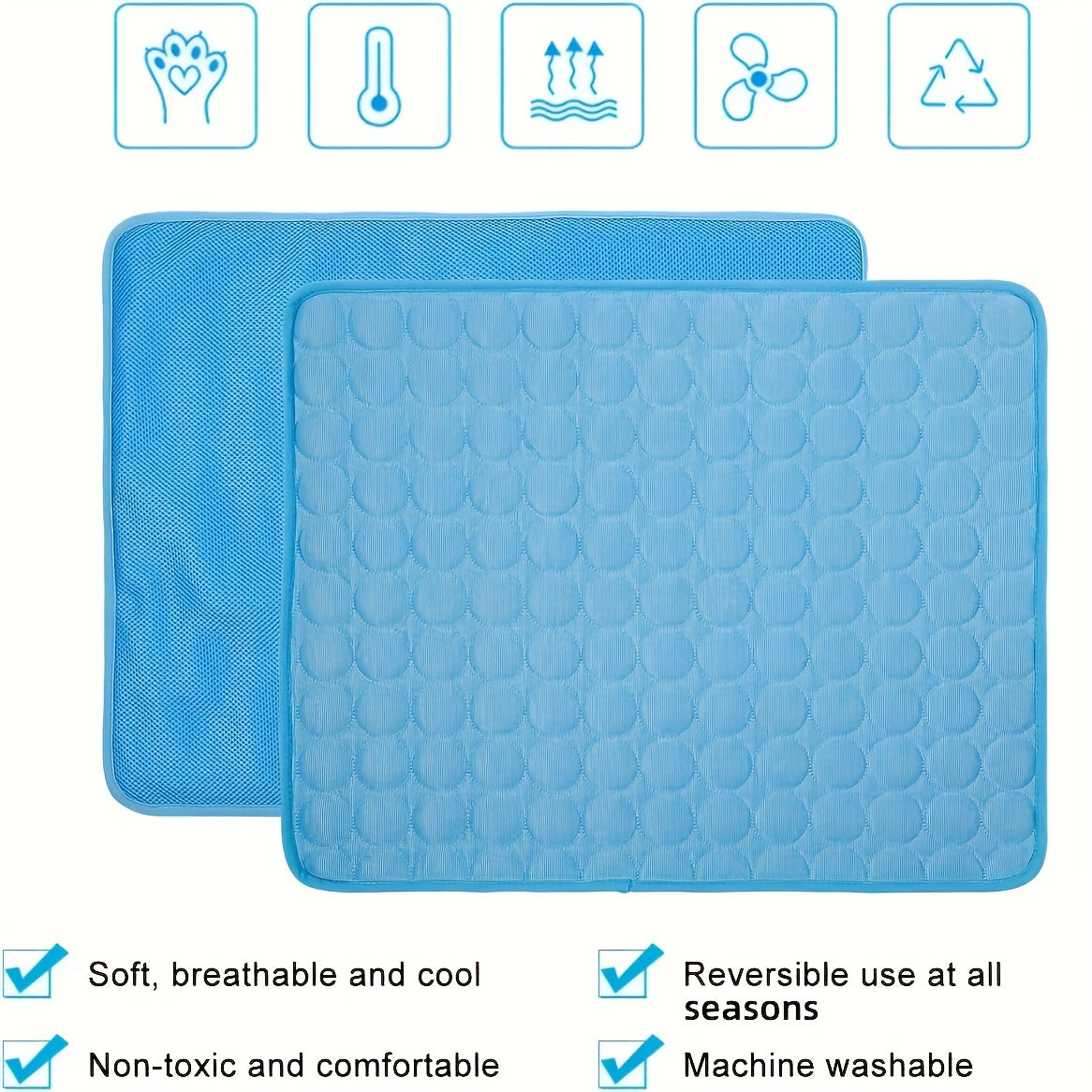 Dog Cooling Mat Cooling Pad For Pets Chilly Pad For Kennels, Crates, Cars, Indoor & Outdoor Ice Silk Mat Cooling Blanket Cushion Non - Toxic Breathable Sleep Bed Beach - 5 - CJ