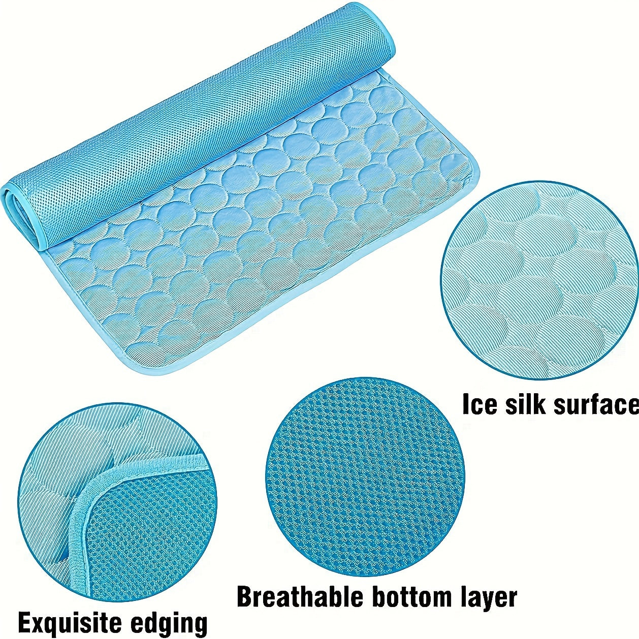 Dog Cooling Mat Cooling Pad For Pets Chilly Pad For Kennels, Crates, Cars, Indoor & Outdoor Ice Silk Mat Cooling Blanket Cushion Non - Toxic Breathable Sleep Bed Beach - 5 - CJ
