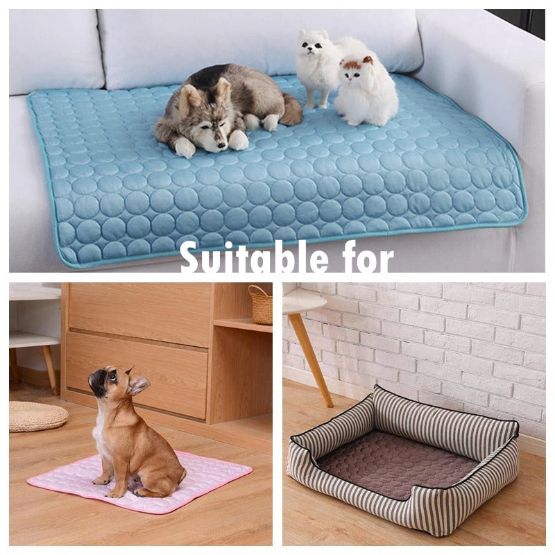 Dog Cooling Mat Cooling Pad For Pets Chilly Pad For Kennels, Crates, Cars, Indoor & Outdoor Ice Silk Mat Cooling Blanket Cushion Non - Toxic Breathable Sleep Bed Beach - 5 - CJ