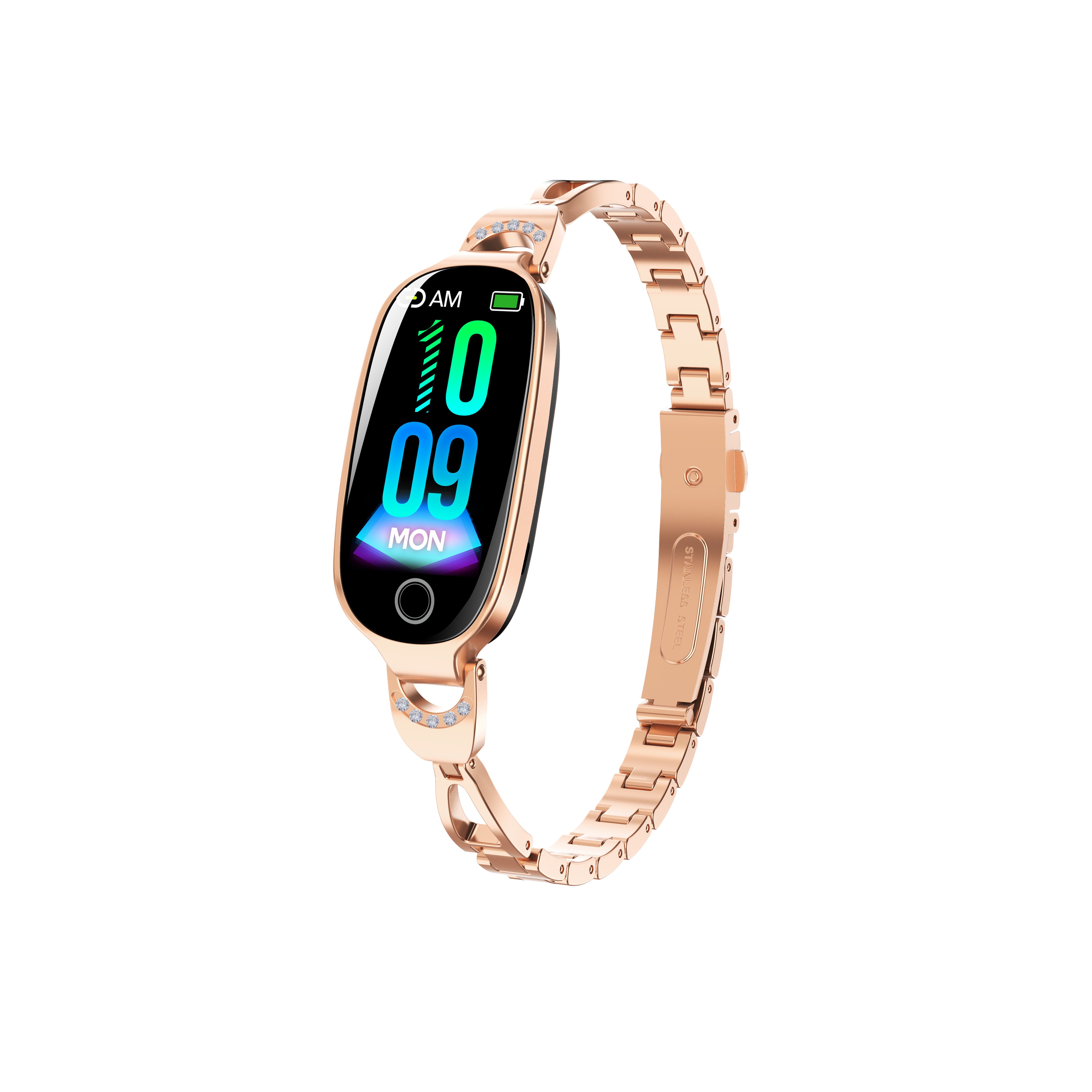 Gold Smartwatch For Women Compatible For Android& IOS,Bling Smart Bracelet With Female Menstrual Cycle Heart Rate Blood Pressure Remote Photography Waterproof Pedometer - 5 - CJ